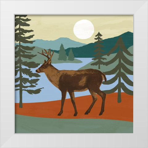 Trailside Animals IV White Modern Wood Framed Art Print by Barnes, Victoria