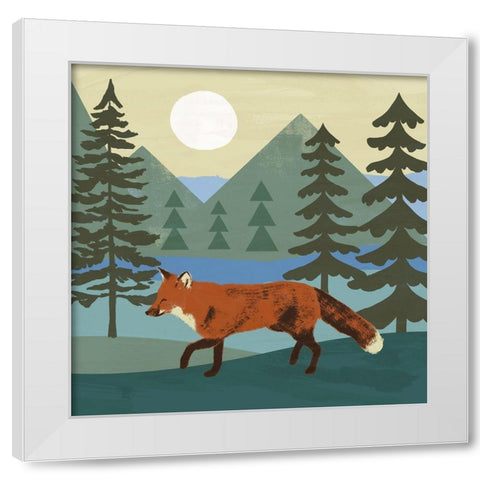 Trailside Animals V White Modern Wood Framed Art Print by Barnes, Victoria