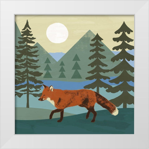 Trailside Animals V White Modern Wood Framed Art Print by Barnes, Victoria