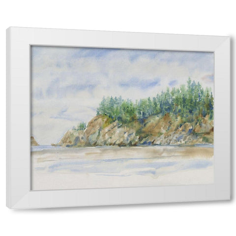 Watercolor Shore I White Modern Wood Framed Art Print by OToole, Tim