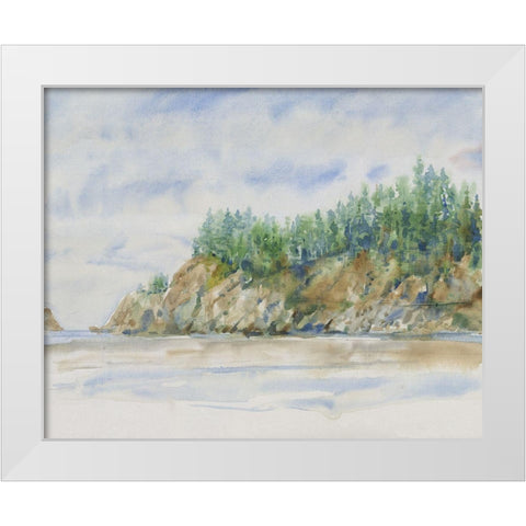 Watercolor Shore I White Modern Wood Framed Art Print by OToole, Tim