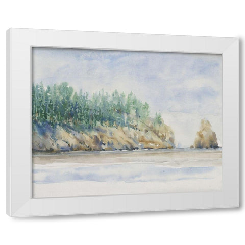 Watercolor Shore II White Modern Wood Framed Art Print by OToole, Tim