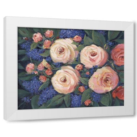 Floral Touch I White Modern Wood Framed Art Print by OToole, Tim