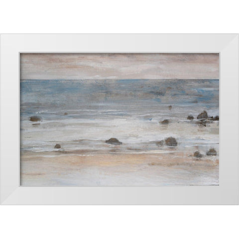 Shimmering Shore II White Modern Wood Framed Art Print by OToole, Tim