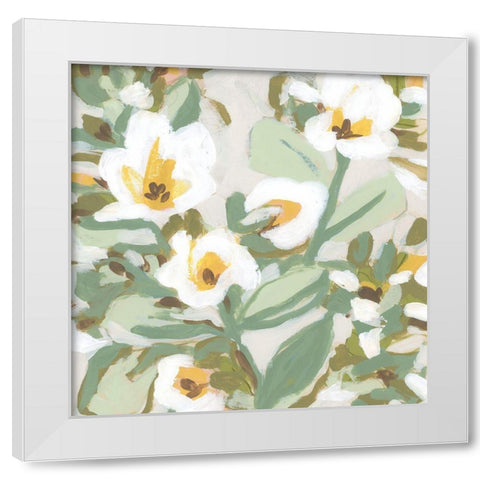 Sunshine Blooms I White Modern Wood Framed Art Print by Vess, June Erica