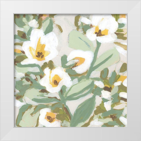 Sunshine Blooms I White Modern Wood Framed Art Print by Vess, June Erica