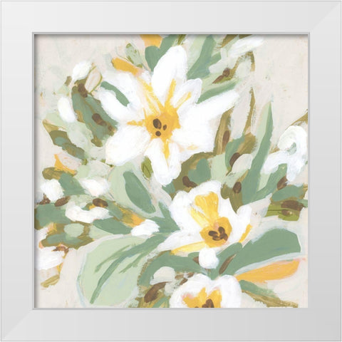 Sunshine Blooms II White Modern Wood Framed Art Print by Vess, June Erica