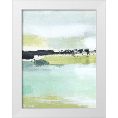 Sea Green Layers I White Modern Wood Framed Art Print by Warren, Annie