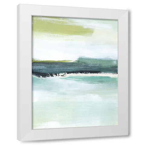 Sea Green Layers III White Modern Wood Framed Art Print by Warren, Annie