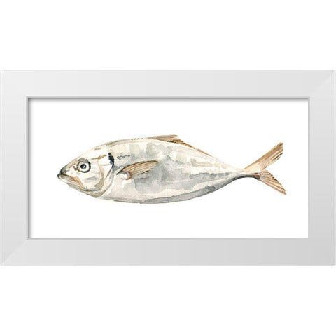 Silver Fish I White Modern Wood Framed Art Print by Caroline, Emma