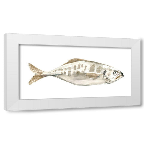 Silver Fish II White Modern Wood Framed Art Print by Caroline, Emma