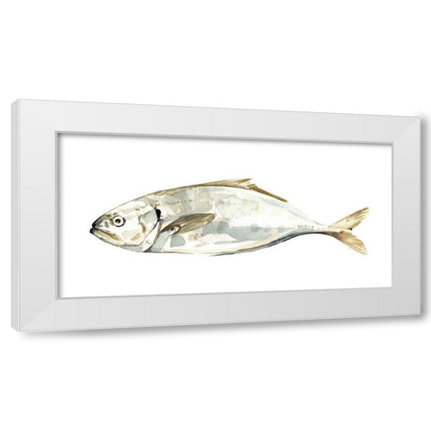 Silver Fish IV White Modern Wood Framed Art Print by Caroline, Emma