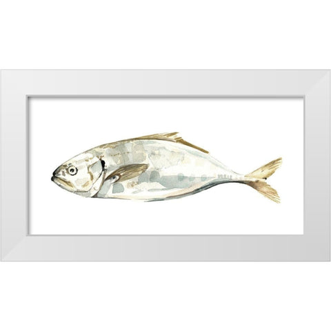 Silver Fish IV White Modern Wood Framed Art Print by Caroline, Emma