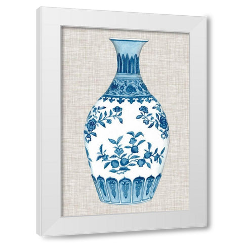 Ming Vase on Linen III White Modern Wood Framed Art Print by McCavitt, Naomi