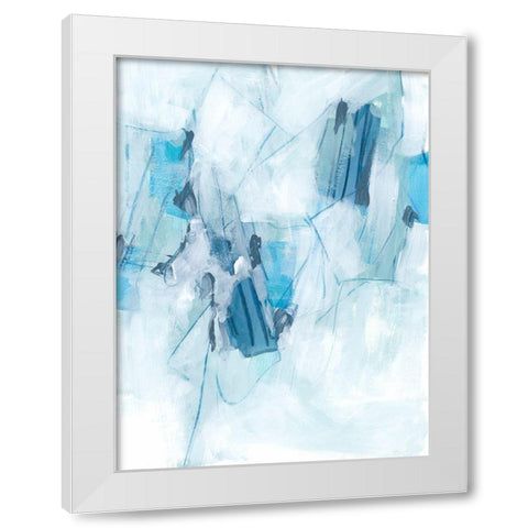 Blue Fracture II White Modern Wood Framed Art Print by Vess, June Erica