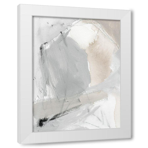 Neutral Triad I White Modern Wood Framed Art Print by Barnes, Victoria