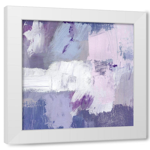 Periwinkle Pastiche III White Modern Wood Framed Art Print by Barnes, Victoria