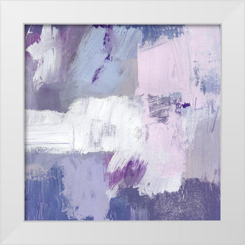 Periwinkle Pastiche III White Modern Wood Framed Art Print by Barnes, Victoria