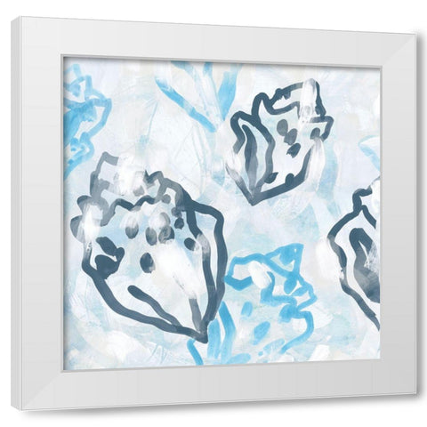 Shell Swirl I White Modern Wood Framed Art Print by Vess, June Erica