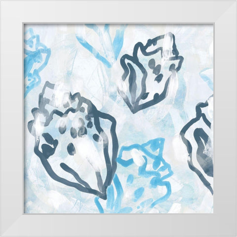 Shell Swirl I White Modern Wood Framed Art Print by Vess, June Erica