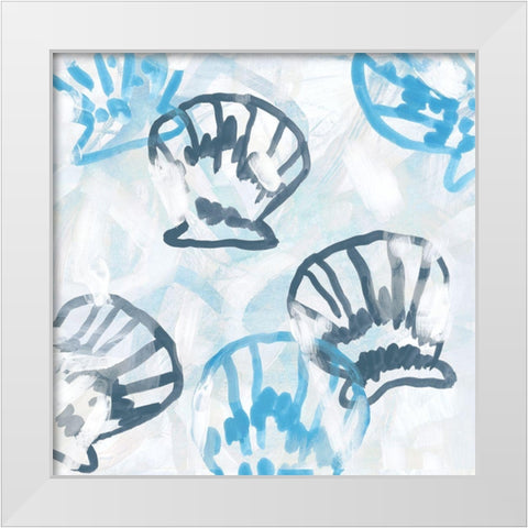 Shell Swirl III White Modern Wood Framed Art Print by Vess, June Erica