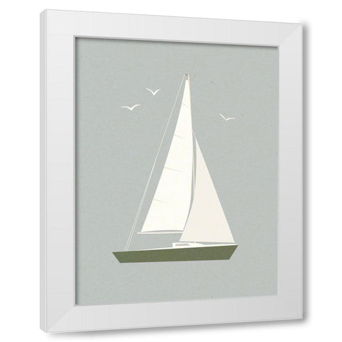 Sailboat Shapes I White Modern Wood Framed Art Print by Barnes, Victoria