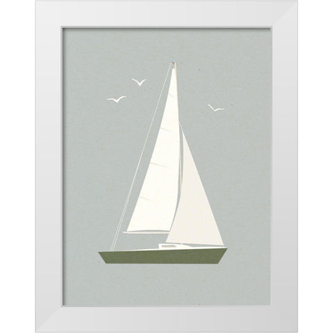 Sailboat Shapes I White Modern Wood Framed Art Print by Barnes, Victoria