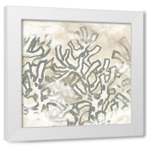 Vintage Sea Batik II White Modern Wood Framed Art Print by Vess, June Erica