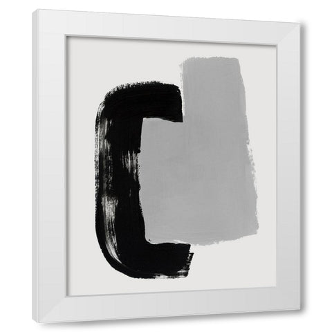 Abrazo V White Modern Wood Framed Art Print by Barnes, Victoria