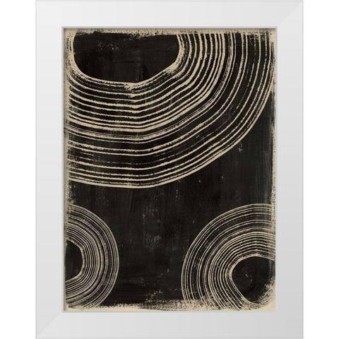 Rings on Charcoal I White Modern Wood Framed Art Print by Barnes, Victoria