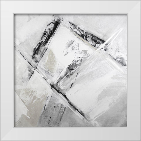 Neutral Amaze V White Modern Wood Framed Art Print by Aryai, Sia