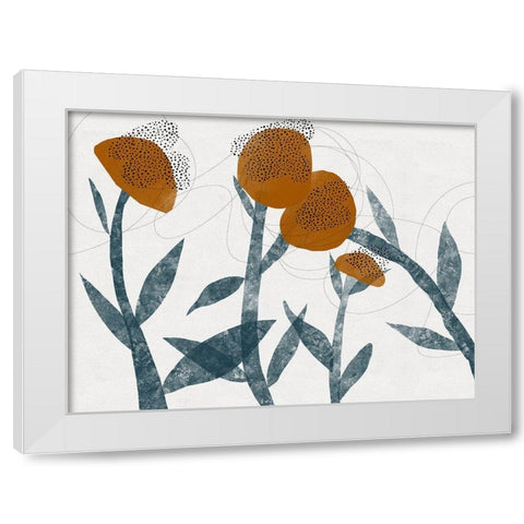 Spring Blooms Sway I White Modern Wood Framed Art Print by Holman, Nicholas