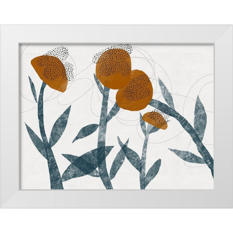 Spring Blooms Sway I White Modern Wood Framed Art Print by Holman, Nicholas