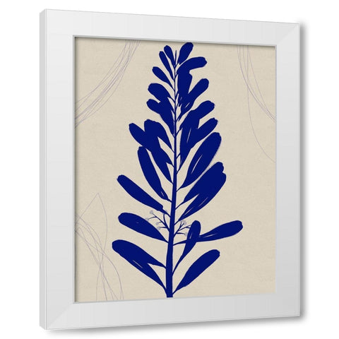 Blue Print Botanical I White Modern Wood Framed Art Print by Holman, Nicholas
