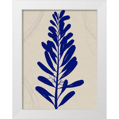 Blue Print Botanical I White Modern Wood Framed Art Print by Holman, Nicholas