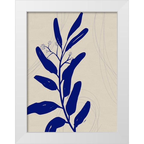 Blue Print Botanical II White Modern Wood Framed Art Print by Holman, Nicholas