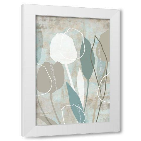 Sea Mist Floral I White Modern Wood Framed Art Print by Kouta, Flora