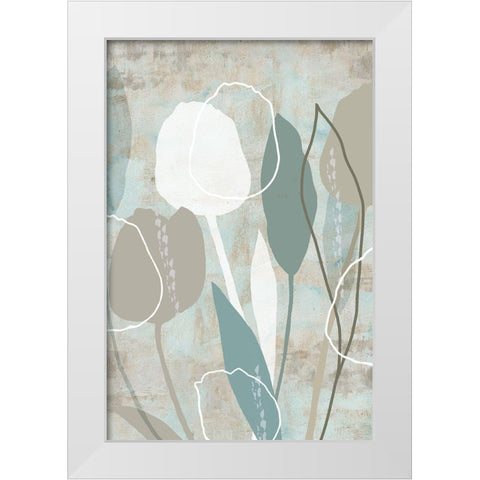 Sea Mist Floral I White Modern Wood Framed Art Print by Kouta, Flora