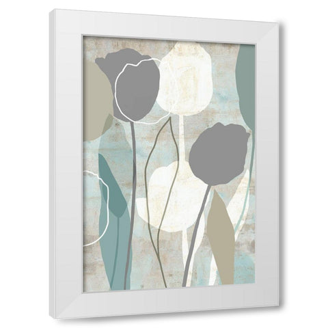 Sea Mist Floral II White Modern Wood Framed Art Print by Kouta, Flora