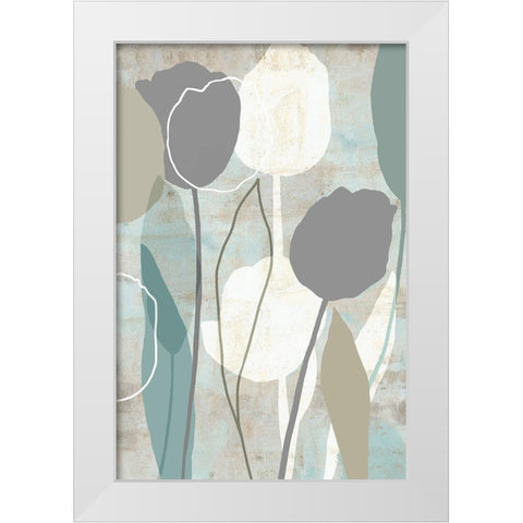 Sea Mist Floral II White Modern Wood Framed Art Print by Kouta, Flora