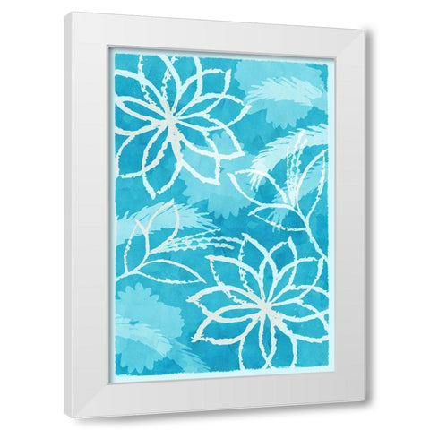 Blue Botanical II White Modern Wood Framed Art Print by Kouta, Flora