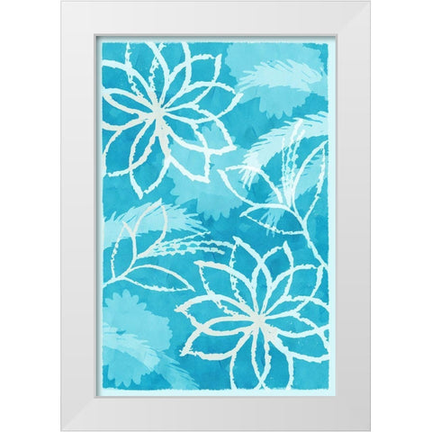 Blue Botanical II White Modern Wood Framed Art Print by Kouta, Flora