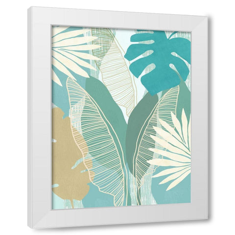 Aqua Tropical III White Modern Wood Framed Art Print by Kouta, Flora