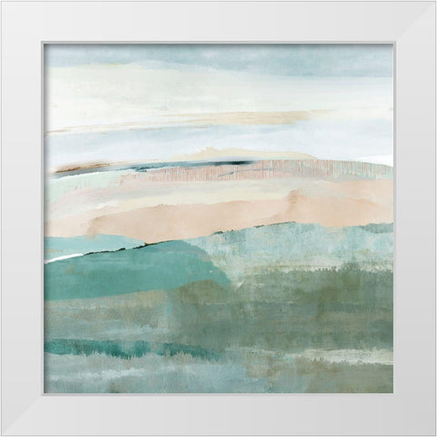 Allonby Squares I White Modern Wood Framed Art Print by Kouta, Flora