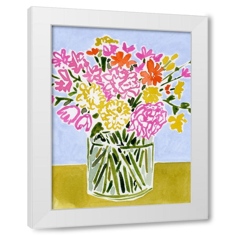 Fresh Flower Assortment I White Modern Wood Framed Art Print by Barnes, Victoria