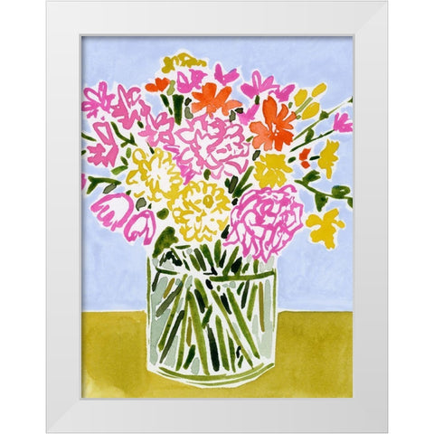 Fresh Flower Assortment I White Modern Wood Framed Art Print by Barnes, Victoria