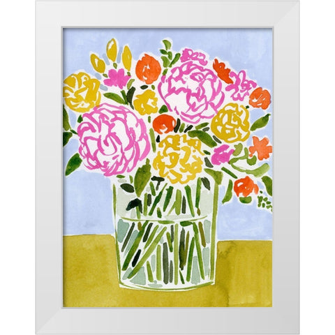 Fresh Flower Assortment II White Modern Wood Framed Art Print by Barnes, Victoria