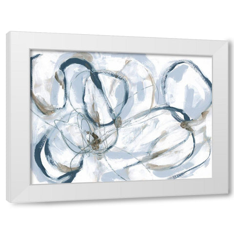 Indigo Cloverleaf II White Modern Wood Framed Art Print by Vess, June Erica
