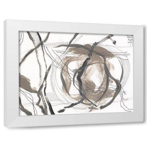 Neutral Motion I White Modern Wood Framed Art Print by Moore, Regina