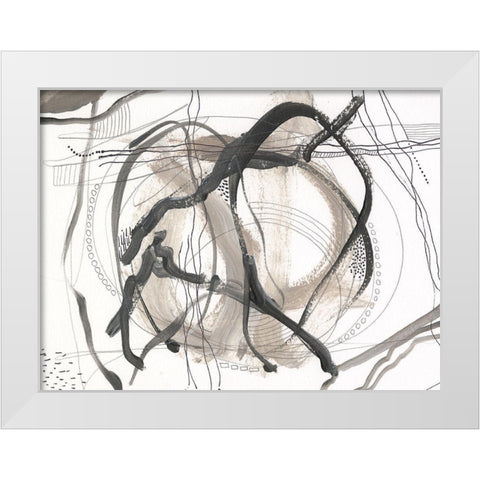 Neutral Motion II White Modern Wood Framed Art Print by Moore, Regina